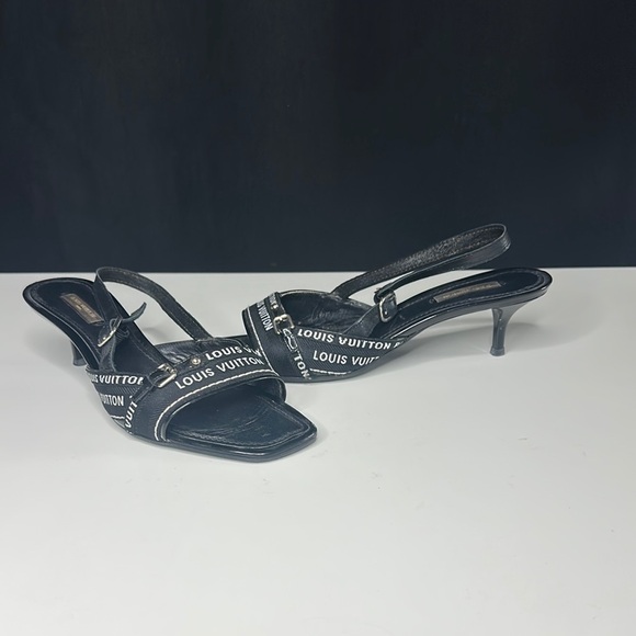 Louis Vuitton Black Women's Sandals VINTAGE & Authentic - Picture 4 of 6